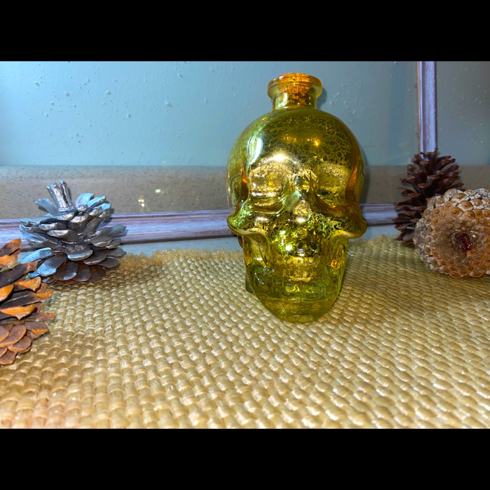 Fun Glass Skull Cork Top Yellow 4’ Halloween
